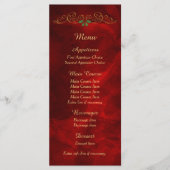 Elegante Red Holly Christmas Wedding Menu (Voorkant)