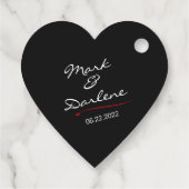 Elegante Red Rose Monochrome Baby's Breath Bedankjes Labels (Achterkant)