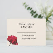 Elegante Red Rose RSVP insert (Staand voorkant)