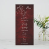 Elegante Red Silver Wedding Menu Rack Kaart (Staand voorkant)