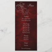 Elegante Red Silver Wedding Menu Rack Kaart (Voorkant)