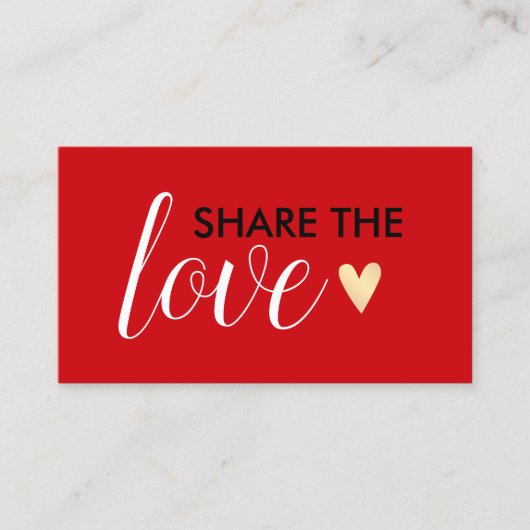 Elegante Red White Black Golden Heart Beauty Salon Aanbevelingskaartje (Voorkant)