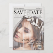 Elegante Redactionele Huwelijk Save The Date (Voorkant)