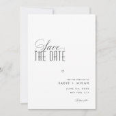Elegante Redactionele Zwart & Wit Save The Date Ka (Voorkant)