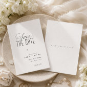 Elegante Redactionele Zwart & Wit Save The Date Ka
