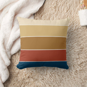 Elegante Ree Terracotta Gestreepte Patroon Herfst Kussen