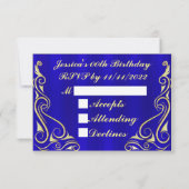 Elegante Regal Gold Typografie Verjaardag RSVP Kaartje (Achterkant)