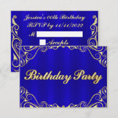 Elegante Regal Gold Typografie Verjaardag RSVP Kaartje (Voorkant / Achterkant)