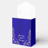 Elegante Regal Golden en Royal Blue bruiloft Bedankdoosjes (Geopend)