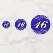 Elegante Regal Golden Typografie Sweet 16 Confetti (Voorkanten)