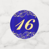 Elegante Regal Golden Typografie Sweet 16 Confetti (Kleine voorkant)