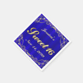 Elegante Regal Golden Typografie Sweet 16 Servet (Hoek)