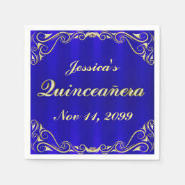 Elegante Regal Golden Typography Quinceañera Servet