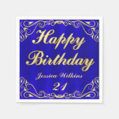 Elegante Regal Gouden Typografie Verjaardag Servet (Voorkant)