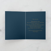 Elegante Regal Midnight Blue en Gold 50e verjaarda Kaart (Binnen)