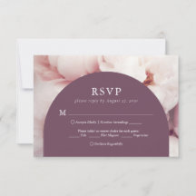 Elegante Regal Paarse Pioenrozen Menu Keuze Bruilo