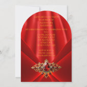 Elegante Regal Red Birthday Gold Jewel Faux Silk Kaart (Achterkant)