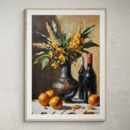 Elegante Regeling: Stilleven met Bloemenvaas Poster