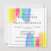 Elegante Regenboog Aquarel Moderne Baby Shower Kaart (Voorkant)