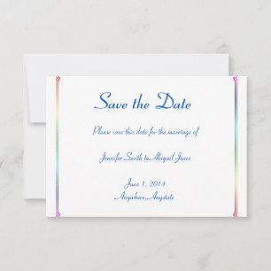 Elegante Regenboog Bloemen Gay Bruiloft Save the D Save The Date