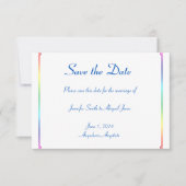 Elegante Regenboog Bloemen Gay Bruiloft Save the D Save The Date (Voorkant)
