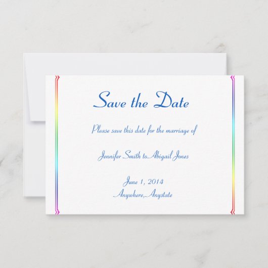 Elegante Regenboog Bloemen Gay Bruiloft Save the D Save The Date (Voorkant)