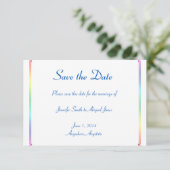 Elegante Regenboog Bloemen Gay Bruiloft Save the D Save The Date (Staand voorkant)
