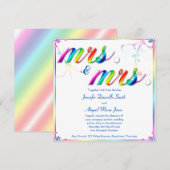Elegante Regenboog Bloemen Mrs Bruiloft Uitnodigin Kaart (Voorkant / Achterkant)