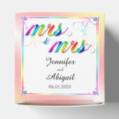 Elegante regenboog bloemenbruiloft gunst box bedankdoosjes (Bovenkant)