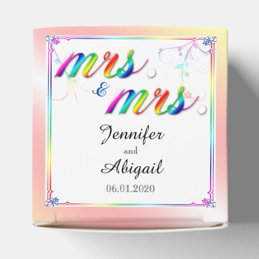 Elegante regenboog bloemenbruiloft gunst box bedankdoosjes (Bovenkant)