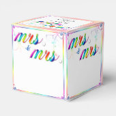 Elegante regenboog bloemenbruiloft gunst box bedankdoosjes (Achterkant)