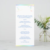 Elegante regenboog bloemengay bruiloft menu (Staand voorkant)