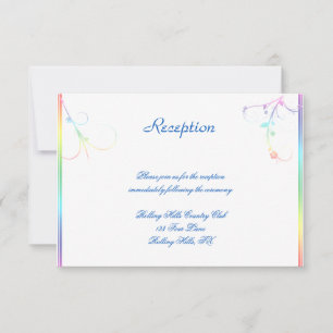 Elegante regenboog bloemengay bruiloft receptie kaart