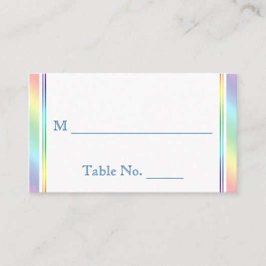 Elegante regenboog bloemengay trouwplaats kaarten plaatskaartje (Voorkant)