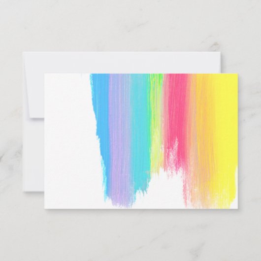 Elegante regenboog bruiloft website QR-code RSVP Kaartje (Achterkant)