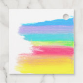 Elegante regenboog gehuwde lesbische bruidsfeest bedankjes labels (Achterkant)