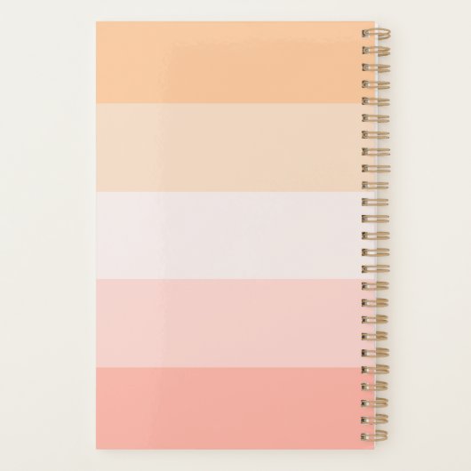 Elegante regenboog gestreepte scriptnaam planner (Achterkant)