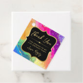 Elegante Regenboog Glitter Agaat & Goud 21e Verjaa Bedankjes Labels (In situ)