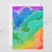 Elegante Regenboog Glitter Agaat & Goud 21e Verjaa Kaart (Achterkant)