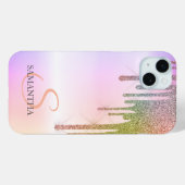 Elegante Regenboog Glitter Druppels Ombre Case-Mate iPhone Case (Achterkant (horizontaal))