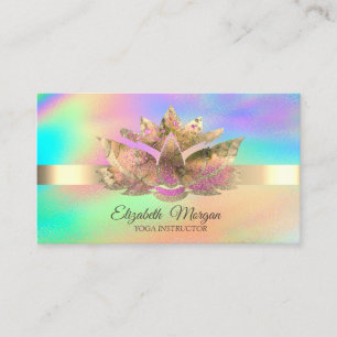Elegante Regenboog Holografisch, Gouden Lotus Visitekaartje