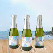 Elegante Regenboog LGBTQ Bruiloft Gepersonaliseerd Sparkling Wijnetiket