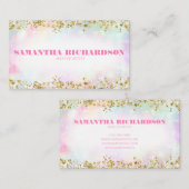 Elegante Regenboog Moderne Holografische Iriserend Visitekaartje (Voorkant / Achterkant)