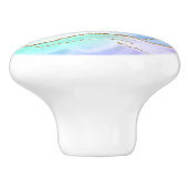 Elegante regenboog pastel geode agaat geode grijs keramische knop (Zijkant)