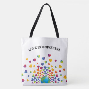 Elegante Regenboog van Hartjes Ontwerp Tote Bag