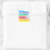 Elegante Regenboog Verpersoonlijkte Lesbische Brui Vierkante Sticker (Tas)