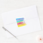 Elegante Regenboog Verpersoonlijkte Lesbische Brui Vierkante Sticker (Envelop)
