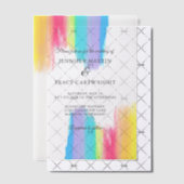 Elegante regenboog Waterverf bruiloft Vellum Uitnodigingen (Offset (Uitnodiging))