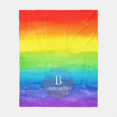 Elegante regenboog Waterverf Vibrant Custom Fleece Deken (Voorkant)