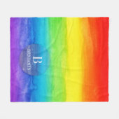 Elegante regenboog Waterverf Vibrant Custom Fleece Deken (Voorkant (Horizontaal))